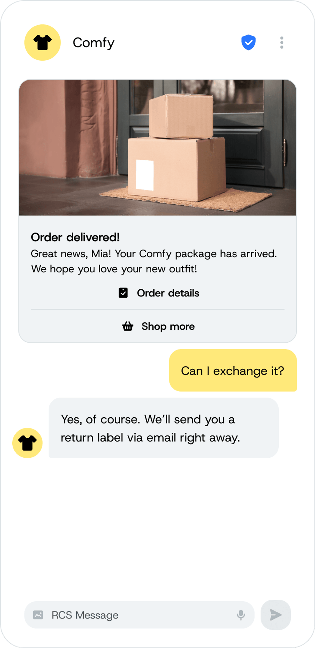 RCS Message retail