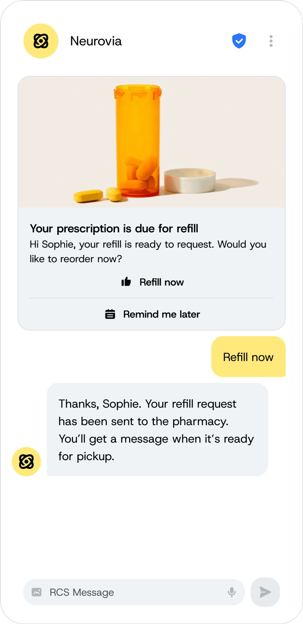 RCS message - Healthcare