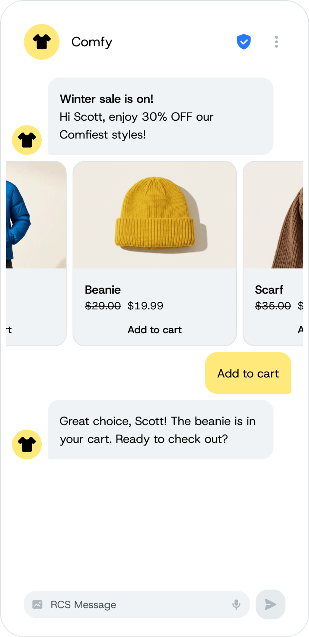 RCS Message retail